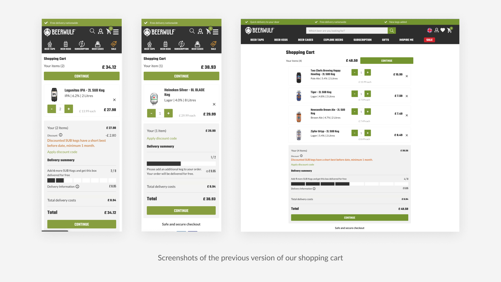 BW cart and checkout enhancements