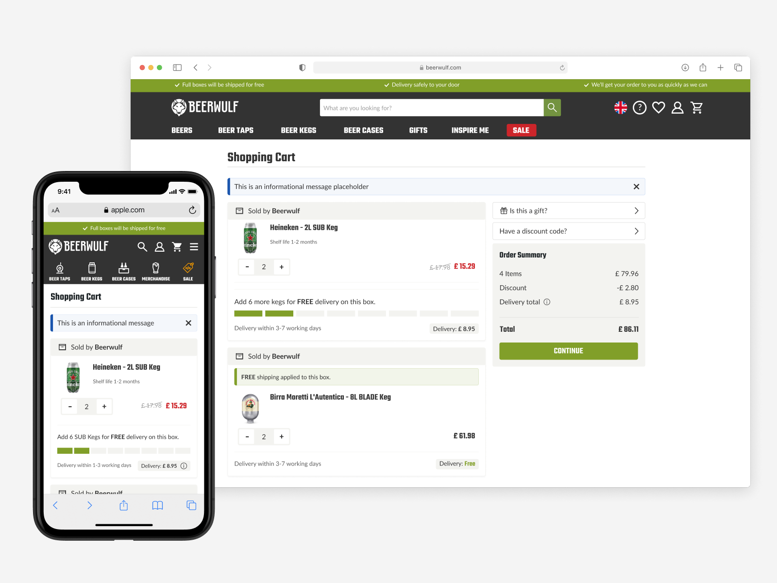 BW cart and checkout enhancements