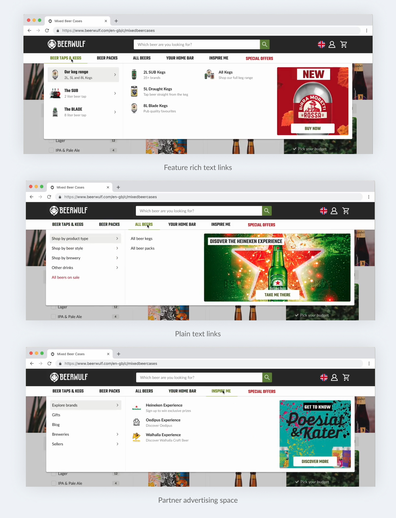 BW Navigation Screens