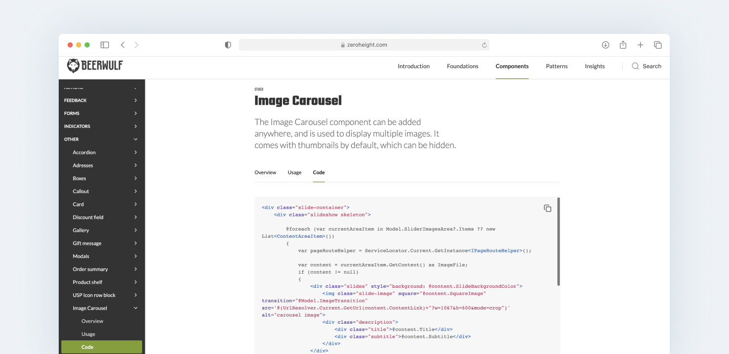Design system development code