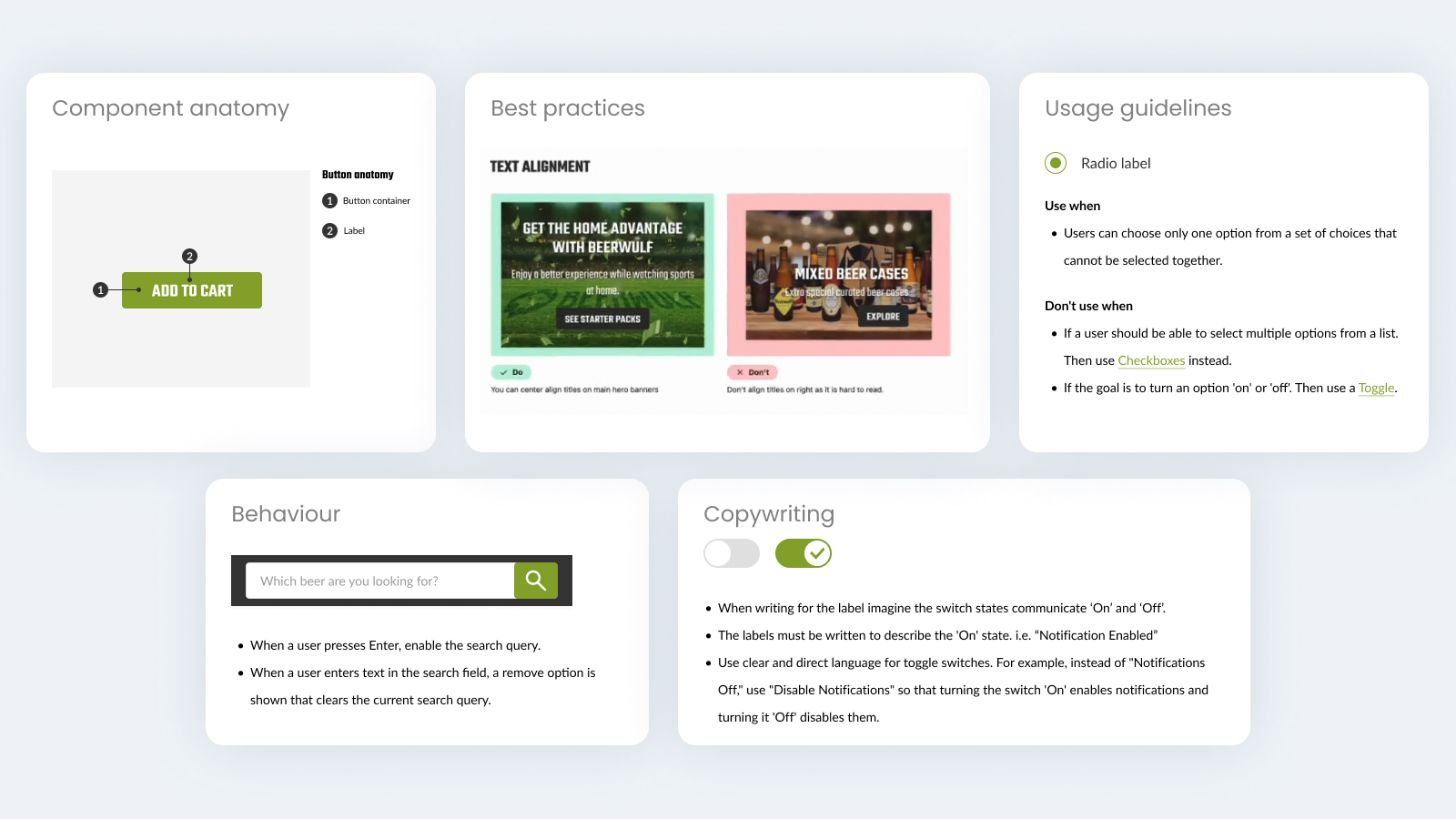 Design system documentation